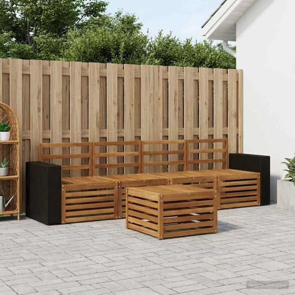 Комплект дивани за открито 5 pcs Натурално