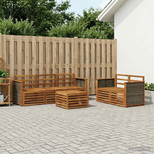 Комплекти дивани 6 pcs Солидно акациево дърво