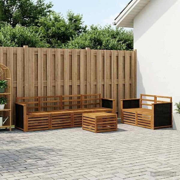 Комплект дивани за открито 7 pcs Натурално