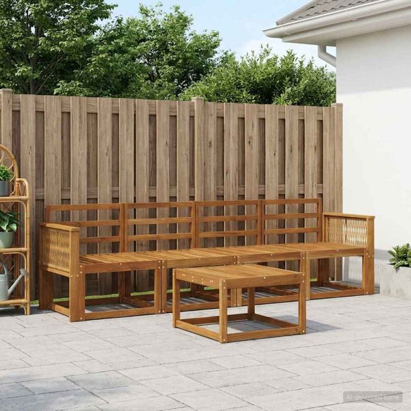Комплект дивани за открито 5 pcs Натурално