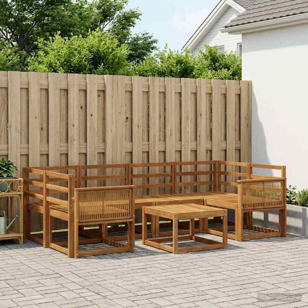 Комплект дивани за открито 7 pcs Натурално