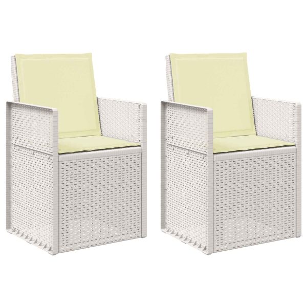 Градински Dining Столове 2 pcs Бяло и кремаво ПП