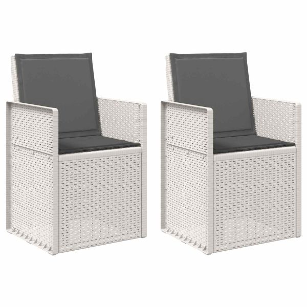 Градински Dining Столове 2 pcs Бяло и антрацит ПП