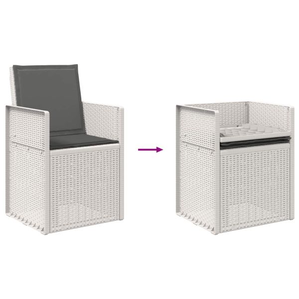 Градински Dining Столове 2 pcs Бяло и антрацит ПП