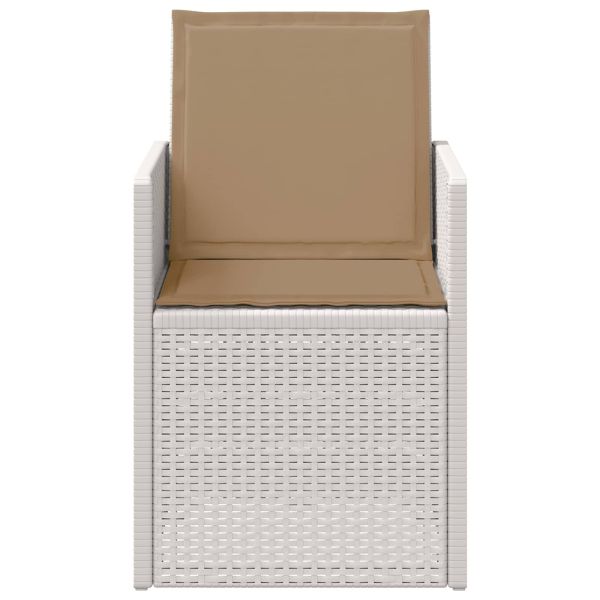 Градински Dining Столове 2 pcs Бяло и таупе ПП