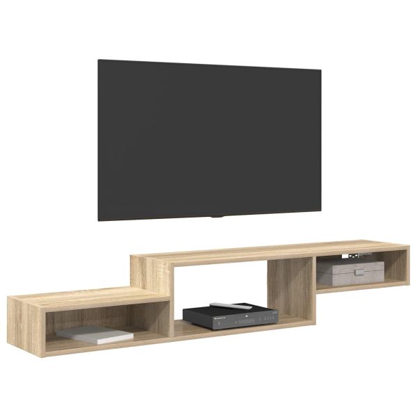 Стенен телевизионен шкаф Монтиране на стена Дъб сонома