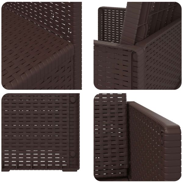 Градински Dining Столове 2 pcs Кафяво ПП