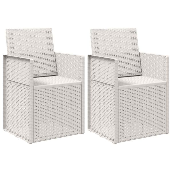 Градински Dining Столове 2 pcs Бяло ПП