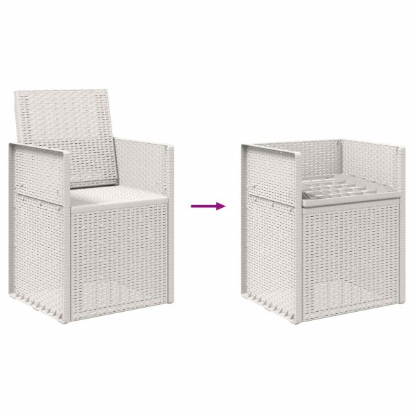 Градински Dining Столове 2 pcs Бяло ПП