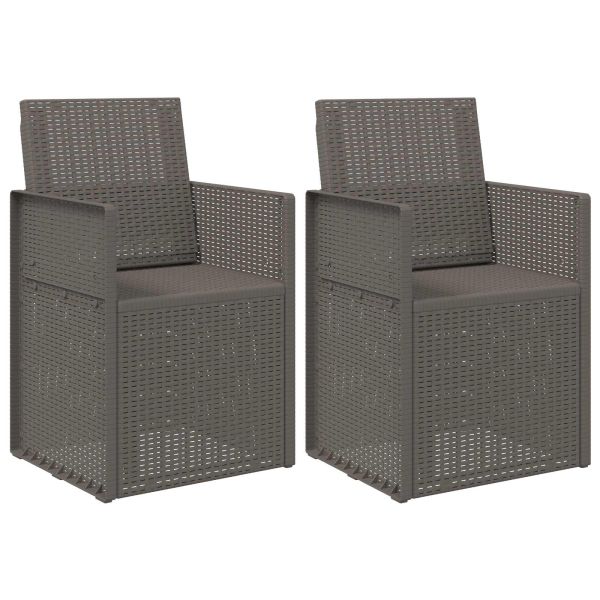 Градински Dining Столове 2 pcs Светлосиво ПП