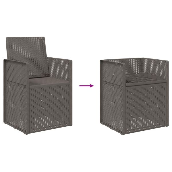 Градински Dining Столове 2 pcs Светлосиво ПП