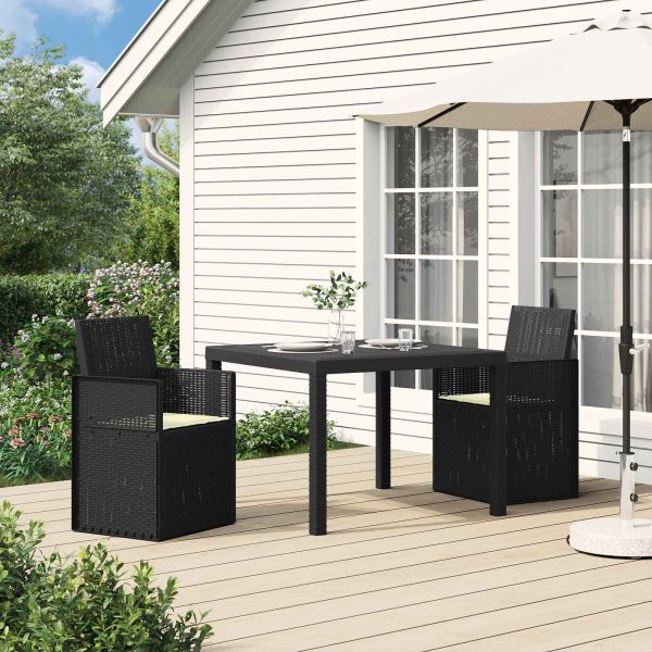 Градински Dining Столове 2 pcs Антрацит и кремаво ПП