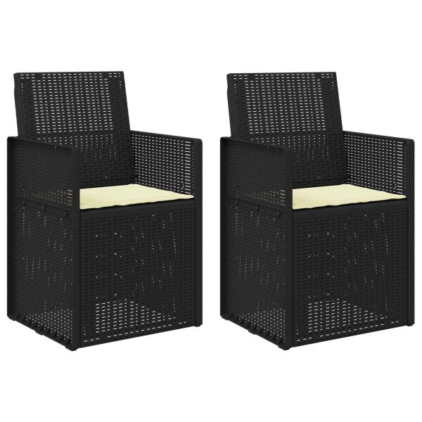 Градински Dining Столове 2 pcs Антрацит и кремаво ПП