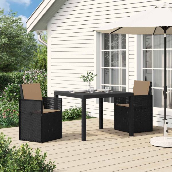 Градински Dining Столове 2 pcs Антрацит и таупе ПП