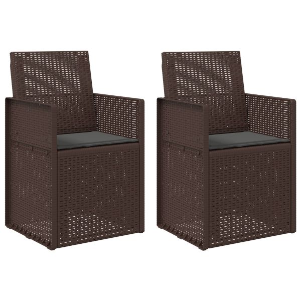Градински Dining Столове 2 pcs Кафяво и антрацит ПП