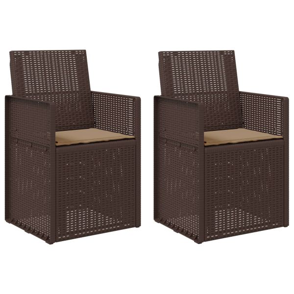 Градински Dining Столове 2 pcs Кафяво и таупе ПП