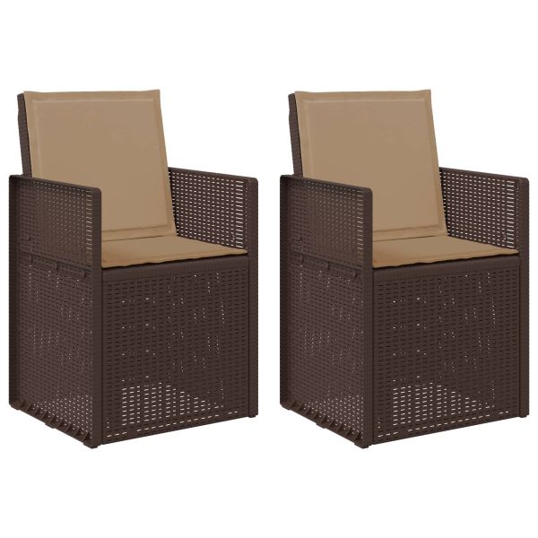 Градински Dining Столове 2 pcs Кафяво и таупе ПП