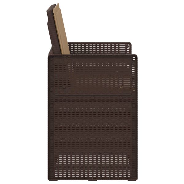 Градински Dining Столове 2 pcs Кафяво и таупе ПП