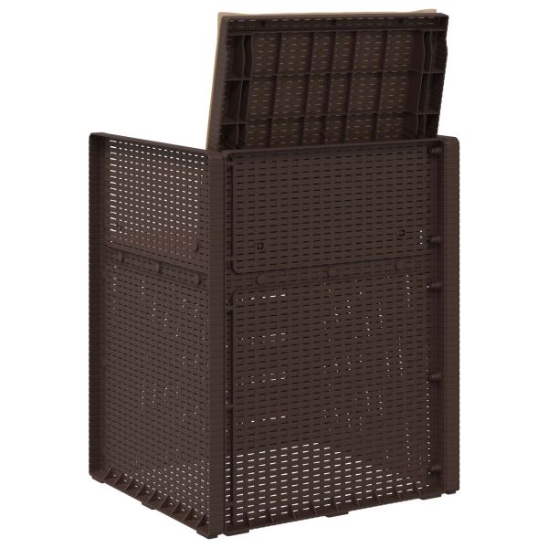 Градински Dining Столове 2 pcs Кафяво и таупе ПП