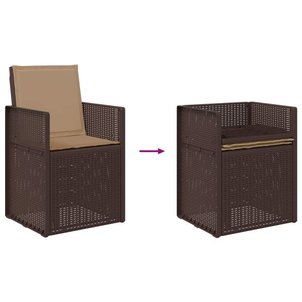 Градински Dining Столове 2 pcs Кафяво и таупе ПП