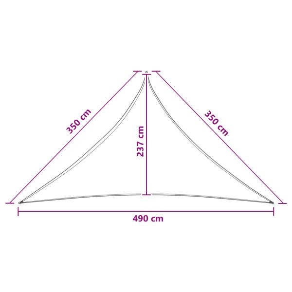 Слънцезащитен плат 3,5 x 3,5 x 4,9 m HDPE Триъгълник
