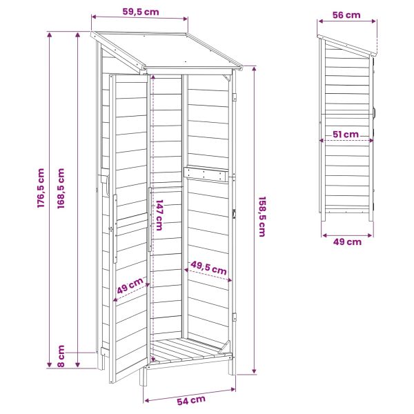 Градина постройка Натурално 59,5 x 56 x 176,5 см