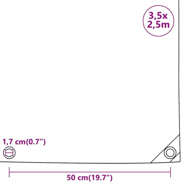 Брезент, 650 г/м², 3,5x2,5 м, черен