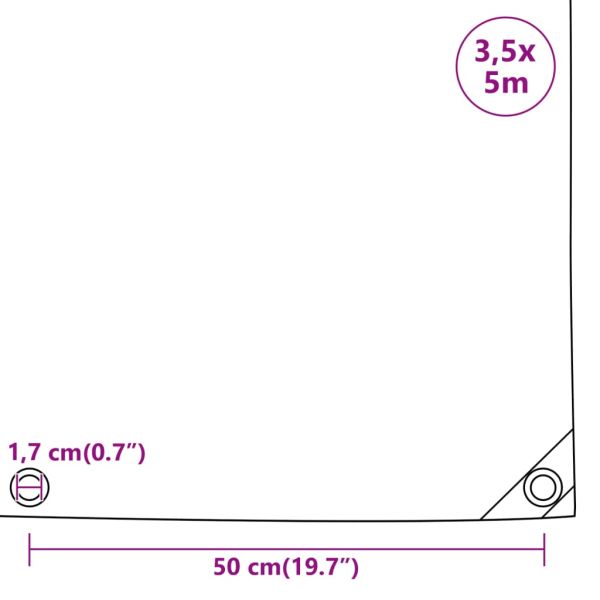 Брезент антрацит 3,5x5 м 650 г/м²