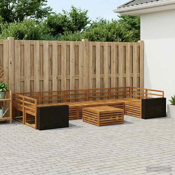 Комплект дивани за открито 8 pcs Натурално