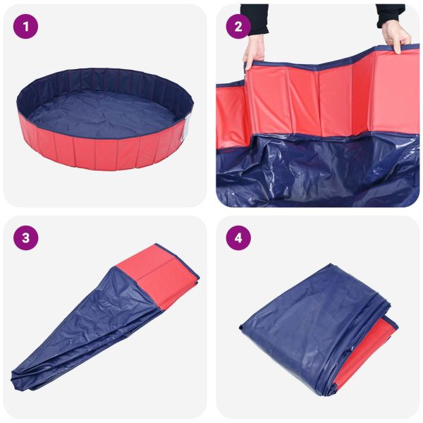 Кучешки Басейн Червено Ø300 x 38 см Дебел PVC