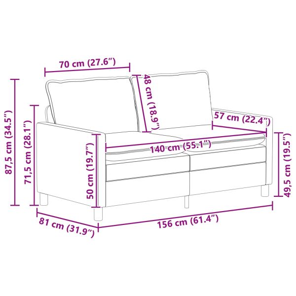 Диван Светлосиво 156 x 81 x 87,5 см Текстил