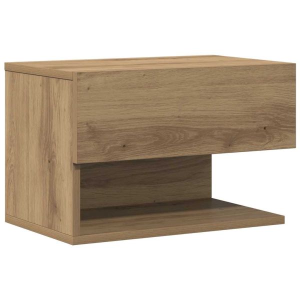 Нощно шкафче за стенен монтаж, дъб артизан