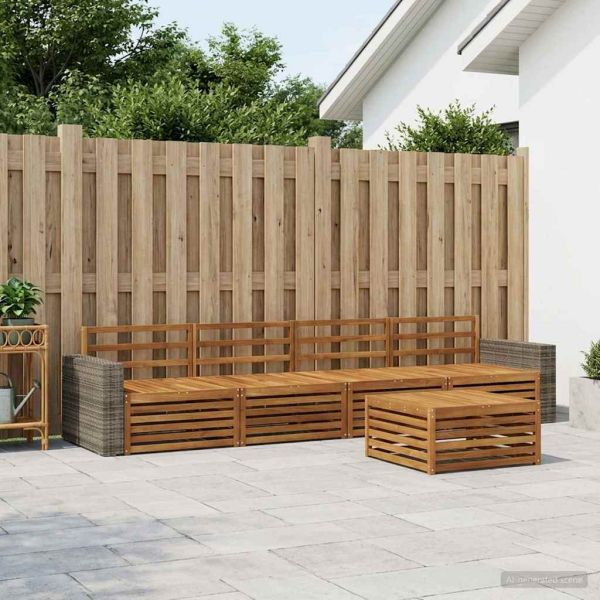 Комплект дивани за открито 7 pcs Натурално