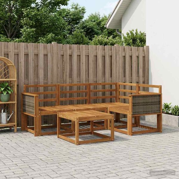 Комплект дивани за открито 5 pcs Натурално