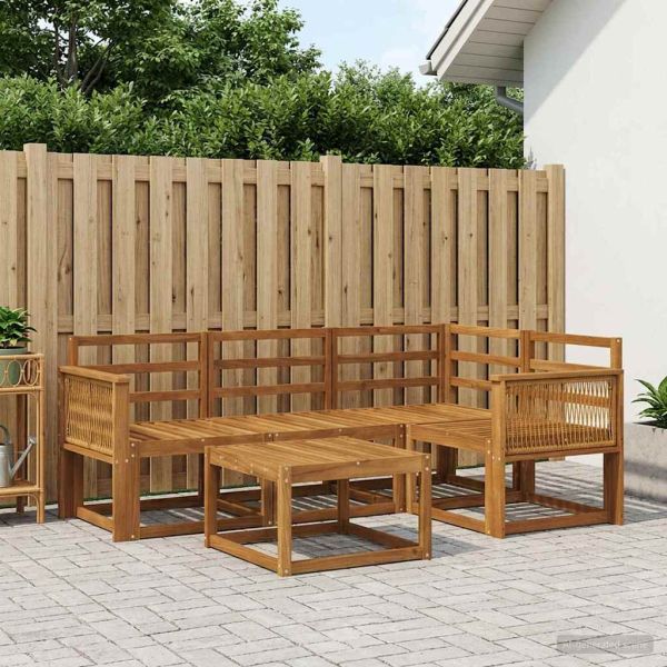 Комплект дивани за открито 5 pcs Натурално