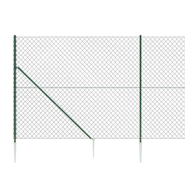 Плетена оградна мрежа с шипове, зелена, 2,2x25 м