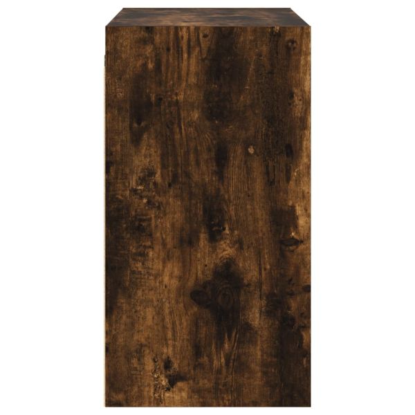Стенен шкаф със стъклени врати, опушен дъб, 68x37x68,5 см