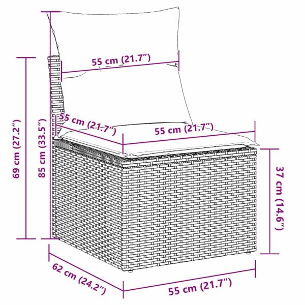 Комплект дивани 4 бр. 4-Брой места Черно полиратан