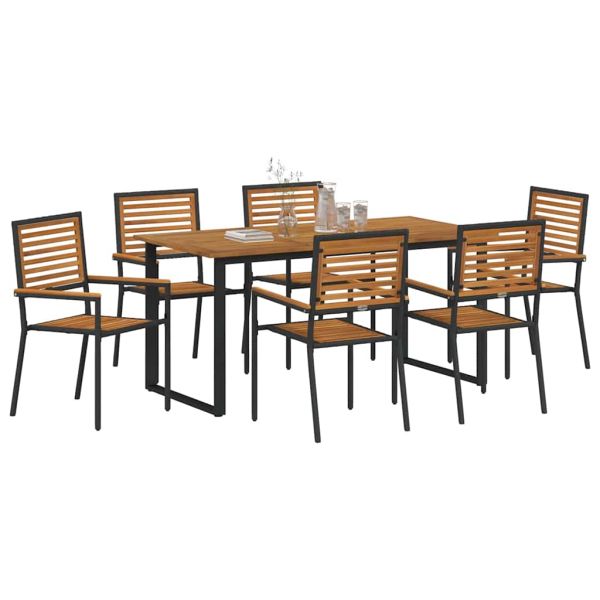 Комплект за хранене в градината 7 pcs Черно