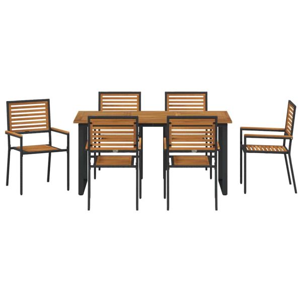Комплект за хранене в градината 7 pcs Черно