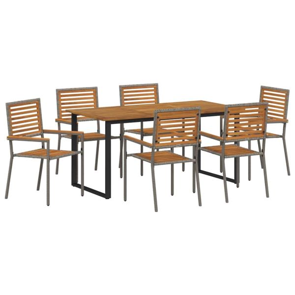 Комплект за хранене в градината 7 pcs Сив