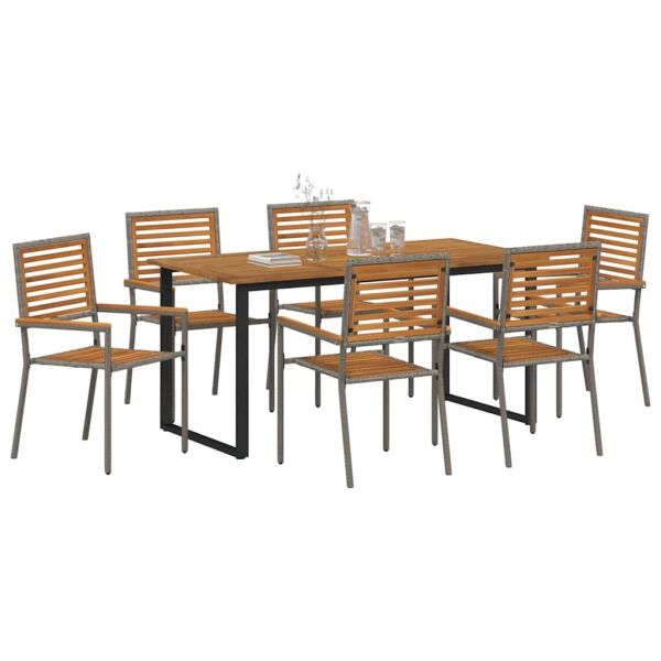 Комплект за хранене в градината 7 pcs Сив
