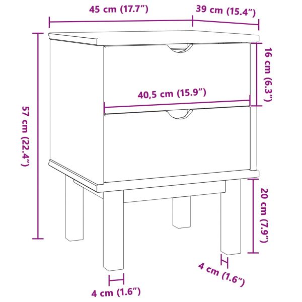 Нощно шкафче OTTA Черно 45 x 39 x 57 см