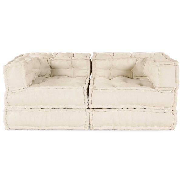 Модулен диван 2 pcs Кремаво 140 x 70 x 56 см Текстил