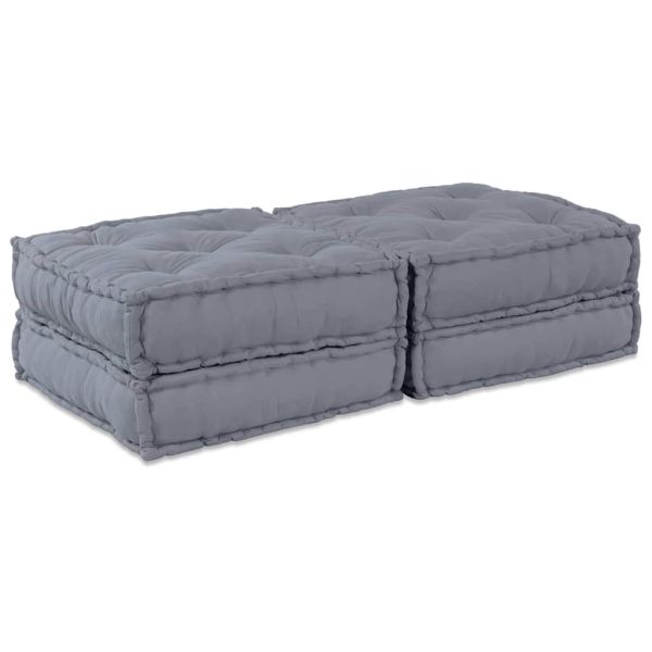 Модулен диван 2 pcs Сиво 140 x 70 x 36 см Текстил