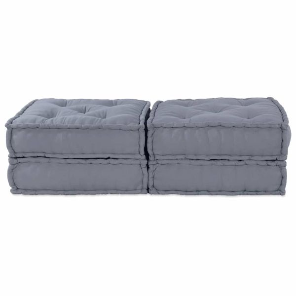 Модулен диван 2 pcs Сиво 140 x 70 x 36 см Текстил