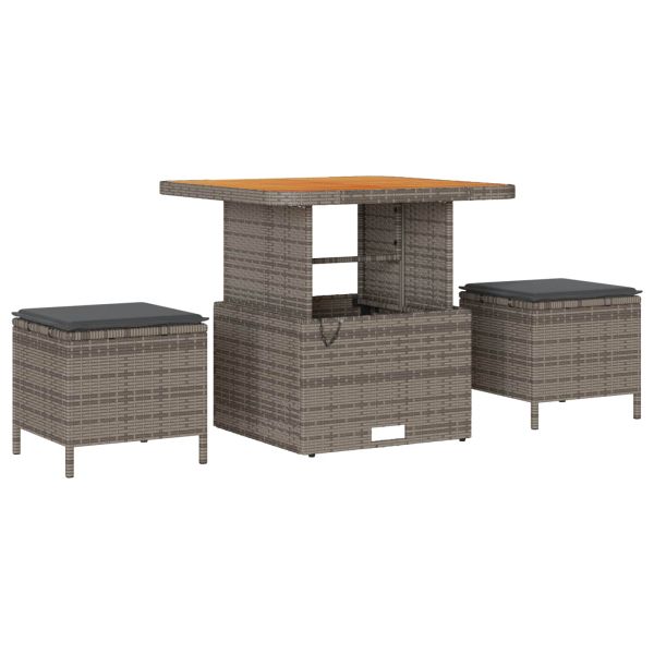 Градински Софа Комплект 9 pcs Сив полиратан