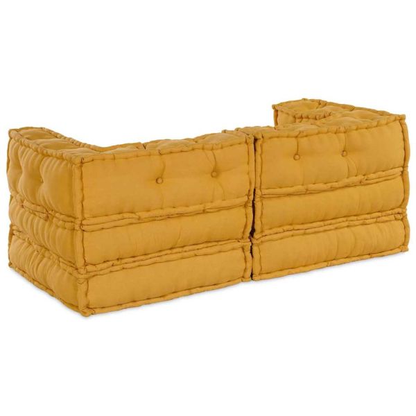 Модулен диван 2 pcs Жълто 140 x 70 x 56 см Текстил