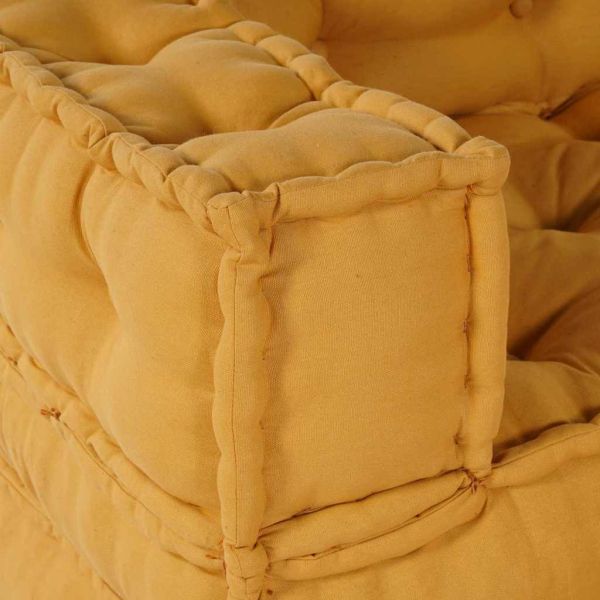 Модулен диван 3 pcs Жълто Текстил