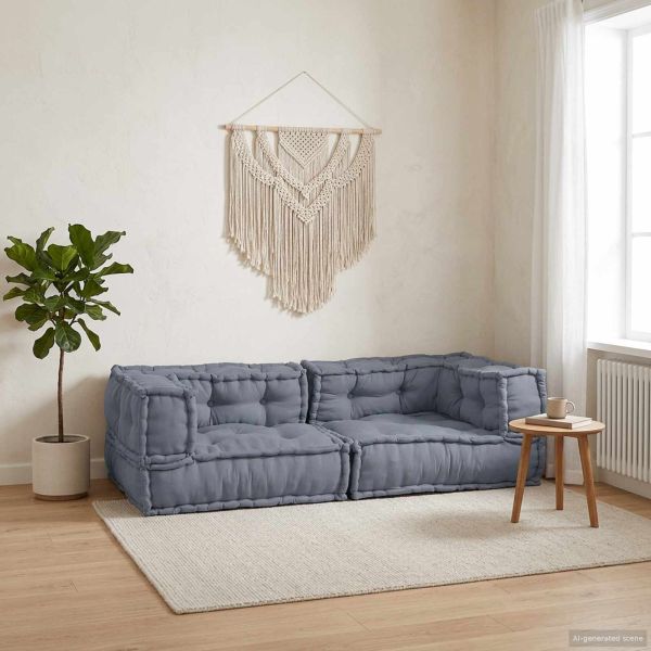 Модулен диван 3 pcs Сиво 140 x 70 x 36 см Текстил